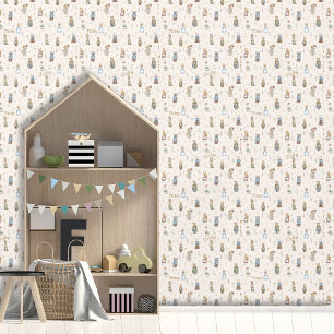 Papel Pintado Nombre Personalizado Cute Animales Woodland Chica