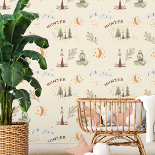 Papel Pintado Nombre personalizado de Camping forestal de Woodla