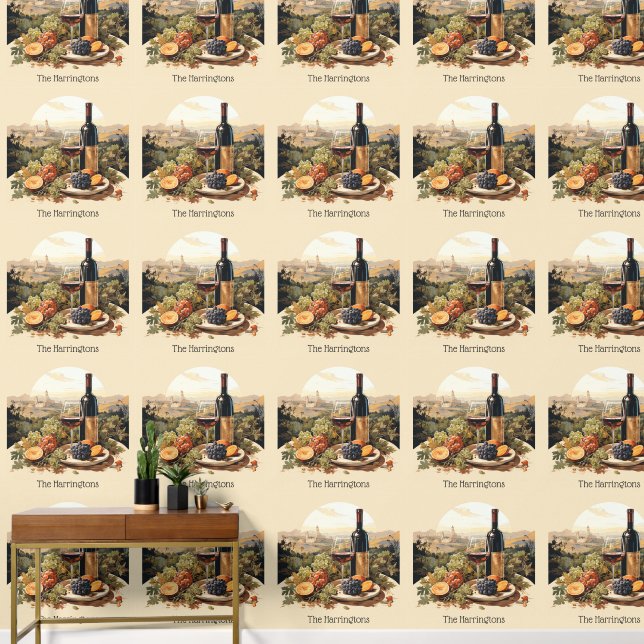 Papel Pintado Nombre personalizado de Wine Lover (Pasillo)