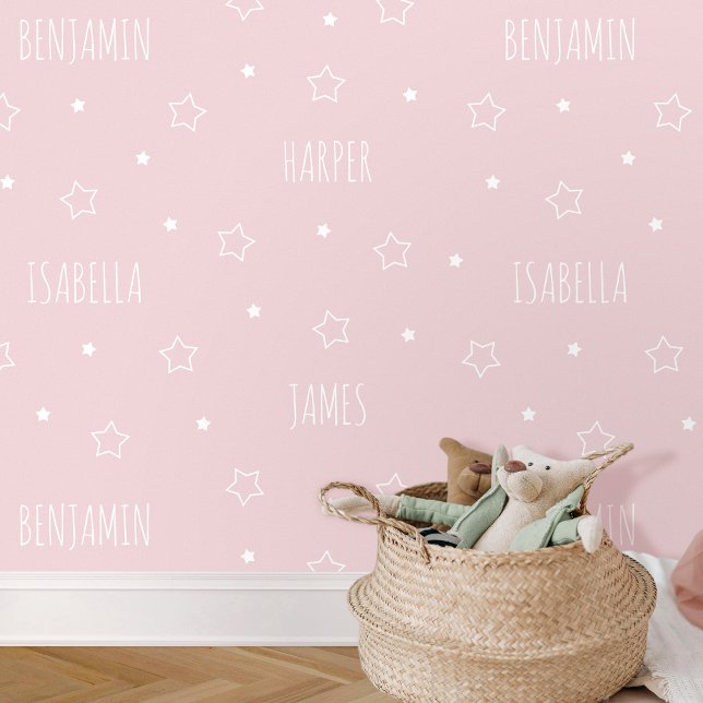 Papel Pintado Nombre personalizado Estrella de niño rosado de cl (Subido por el creador)