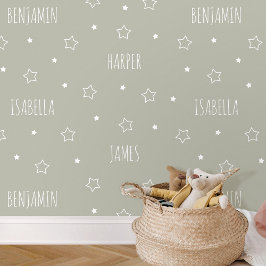 Papel Pintado Nombre personalizado Estrella Verde Infantil Nurse