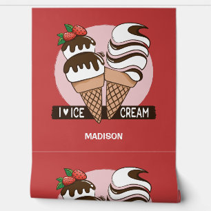 Papel Pintado Nombre personalizado Ice Cream Lover