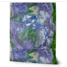 Papel Pintado Nombre personalizado púrpura verde pintado abstrac