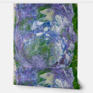 Papel Pintado Nombre personalizado púrpura verde pintado abstrac