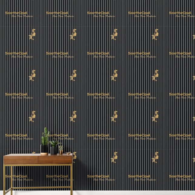 Papel Pintado Nombre y logotipo dorado editables (Pasillo)