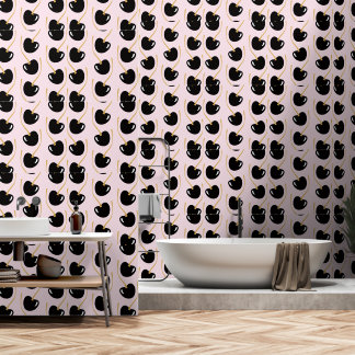 Papel Pintado Nostalgic powder pink black cherry wallpaper