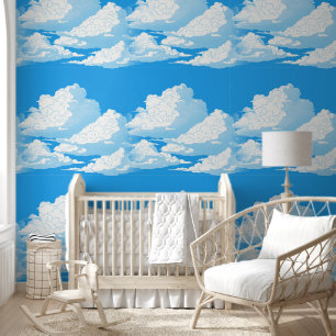 Papel Pintado Nubes cielo amovibles - Patrón sin foco 1
