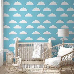 Papel Pintado Nubes cúpulas - Niños azules o enfermeras
