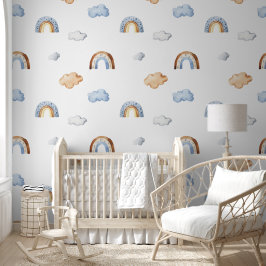 Papel Pintado Nubes cutas y la guardería infantil del Boho arrec