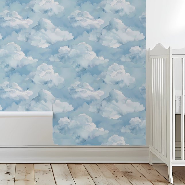 Papel Pintado Nubes de acuarela Azul suave (Subido por el creador)