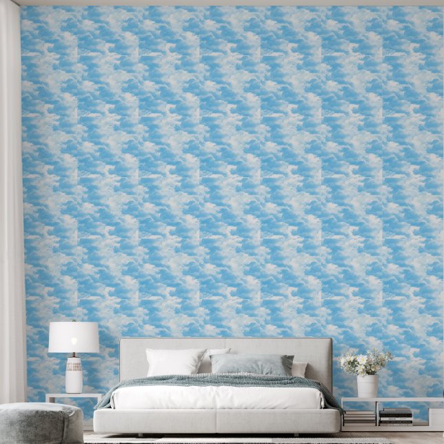 Papel Pintado Nubes de cielo azul (Dormitorio)