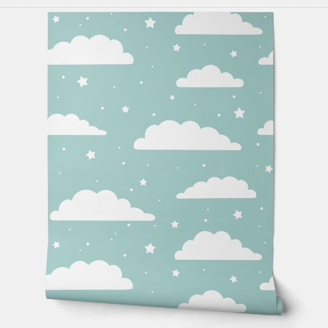Papel Pintado Nubes y estrellas (Desenrollar)