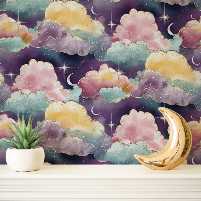 Papel Pintado Nubes y Estrellas Celestiales (Subido por el creador)
