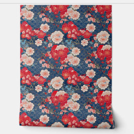 Papel Pintado Nubes y flores japonesas