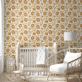 Papel Pintado Nursera de bebé de león de la jungla adorable