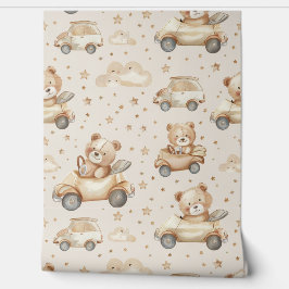 Papel Pintado Nursera de bebé de oso marrón pequeño