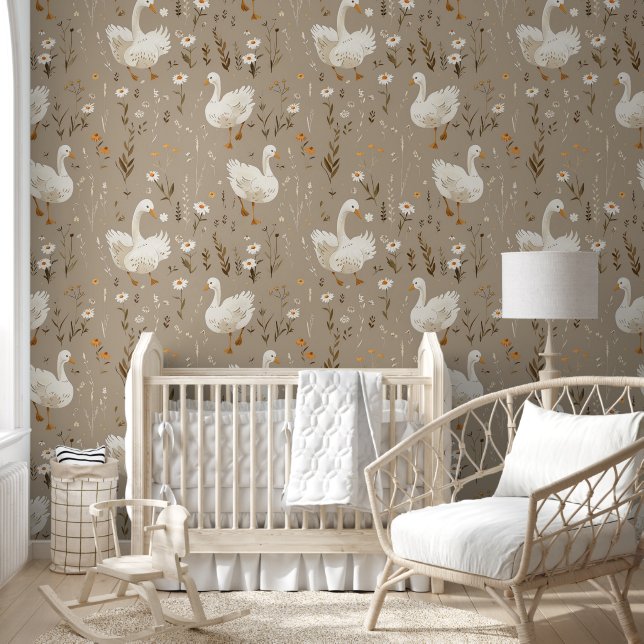 Papel Pintado Nursera de Taupe de oca para bebés (Niños)