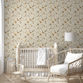 Papel Pintado Nursería de bebé de animales de la jungla de Tan m