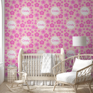 Papel Pintado Nursery Girly Pink Flores Nombre del patrón