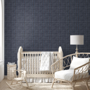 Papel Pintado Nursery Minimalista en Cuadros Grises de Davy con