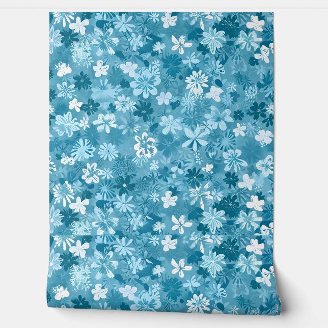 Papel Pintado Ocean Breeze Floral Turquoise Botanical (Desenrollar)