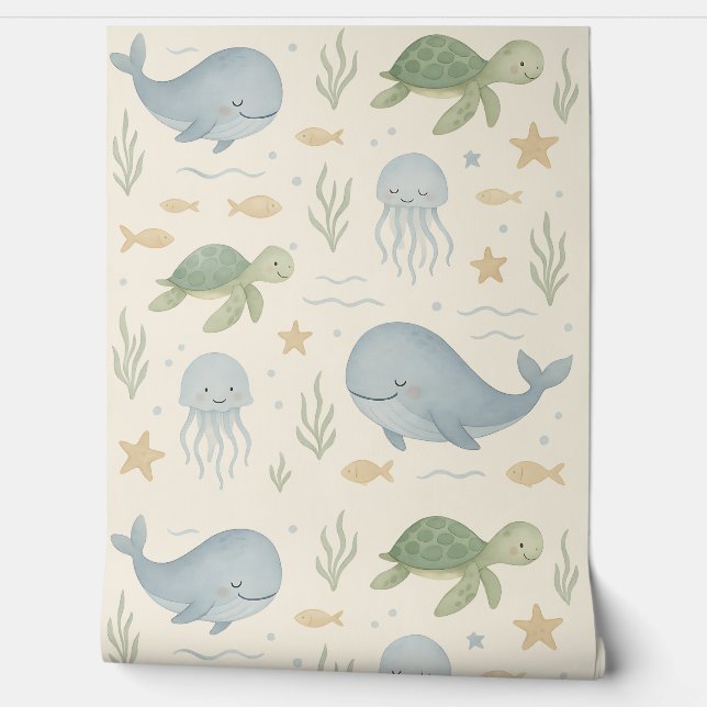 Papel pintado Ocean Friends Nursery – Ballenas, To (Desenrollar)