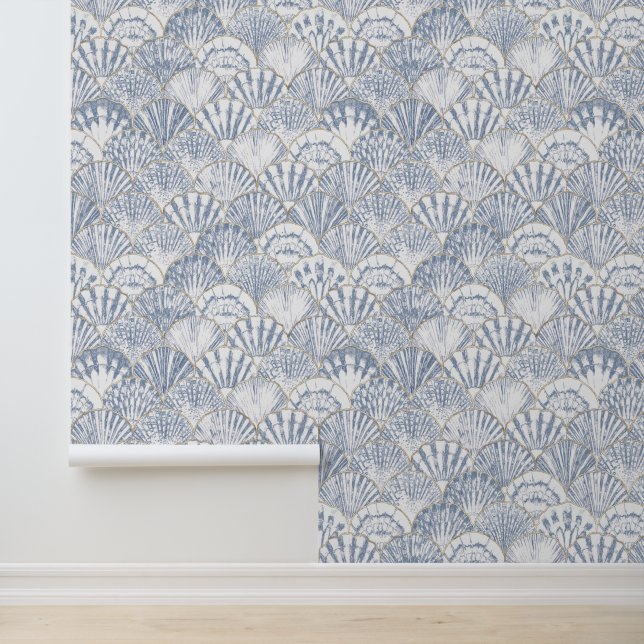 Papel Pintado Ocean Shelfs Oro de la sirena (Solicitud)