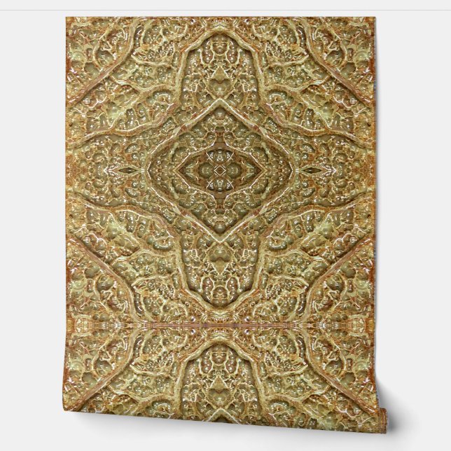 Papel Pintado Ocher Organic abstract patrón de vinilo fondo de p (Desenrollar)