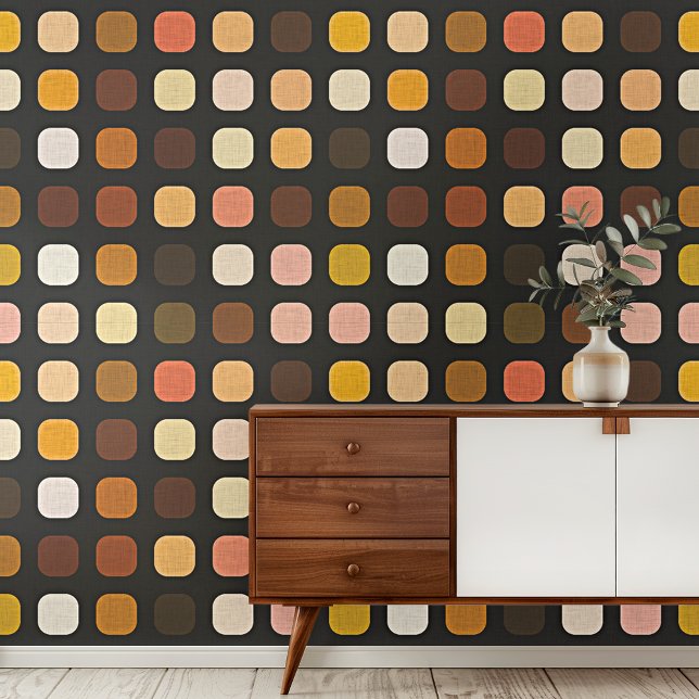 Papel Pintado Ochre Rust Brown Peach Red Round Squads Pattern (Subido por el creador)