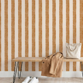 Papel Pintado Ocre beige dorado cálido raya boho escandinavo
