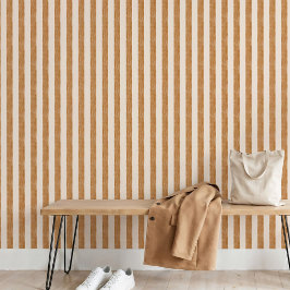 Papel Pintado Ocre beige dorado cálido raya boho escandinavo