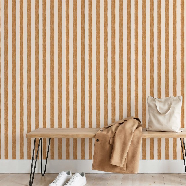 Papel Pintado Ocre beige dorado cálido raya boho escandinavo (Subido por el creador)