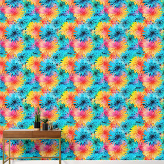 Papel Pintado Ocupado Patrón de tintes florales no1