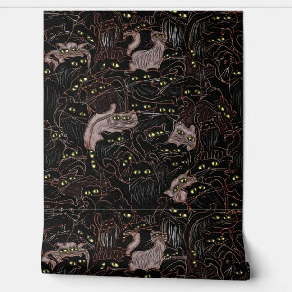 Papel Pintado Ojos amarillos de los gatos negros
