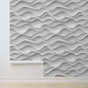 Papel Pintado Olas blancas vista 3D