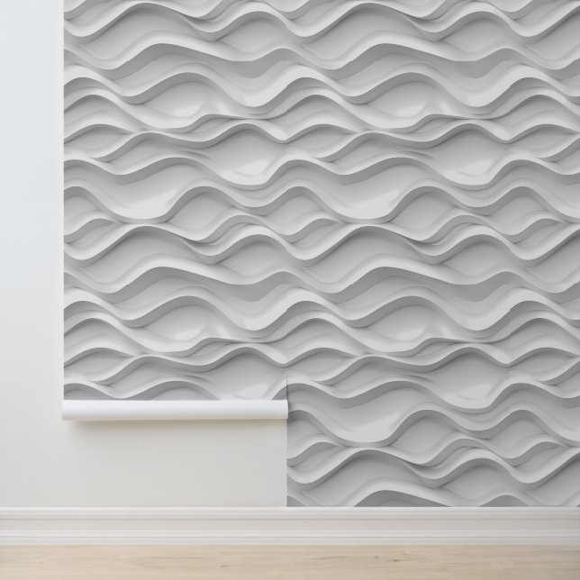 Papel Pintado Olas blancas vista 3D (Solicitud)