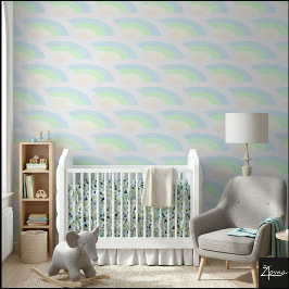 Papel Pintado Olas suaves de arcoíris pastel