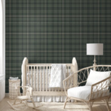 Olive Green Plaid Moderno Farmhouse Tartán