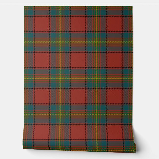 Papel Pintado Oliver Red Tartan Plaid Scottish Clan (Desenrollar)