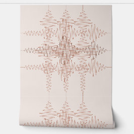 Papel Pintado Onda de sonido de terracota estilo minimalista