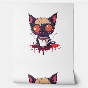 Papel Pintado Oopsie Meow - Sad Kawaii Cat Coffee Lover