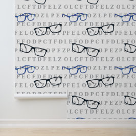 Papel Pintado Óptico Optometrista Tabla Oftálmica y Gafas