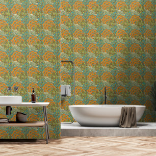 Papel Pintado Orano verde vintage estilo William Morris