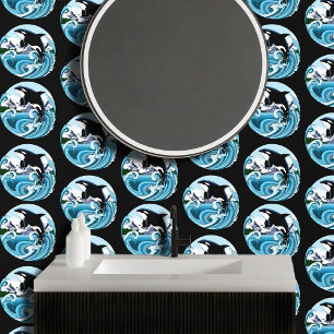 Papel Pintado Orca Majestuosa Ballena Asesina Olas Azules Océano