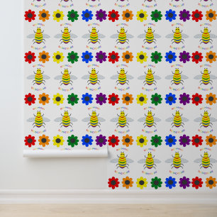 Papel Pintado Orgulloso arcoíris y flores de la comunidad LGBT