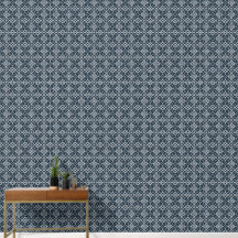 Ornamento blanco sobre el patrón azul oscuro