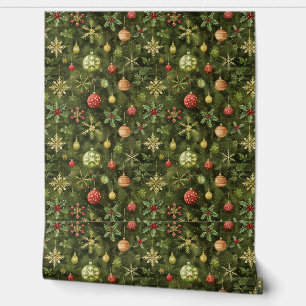 Papel Pintado Ornamento de árbol de navidad de color acuático