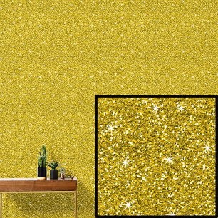 Papel Pintado Oro Amarillo con Estrellas Brillantes