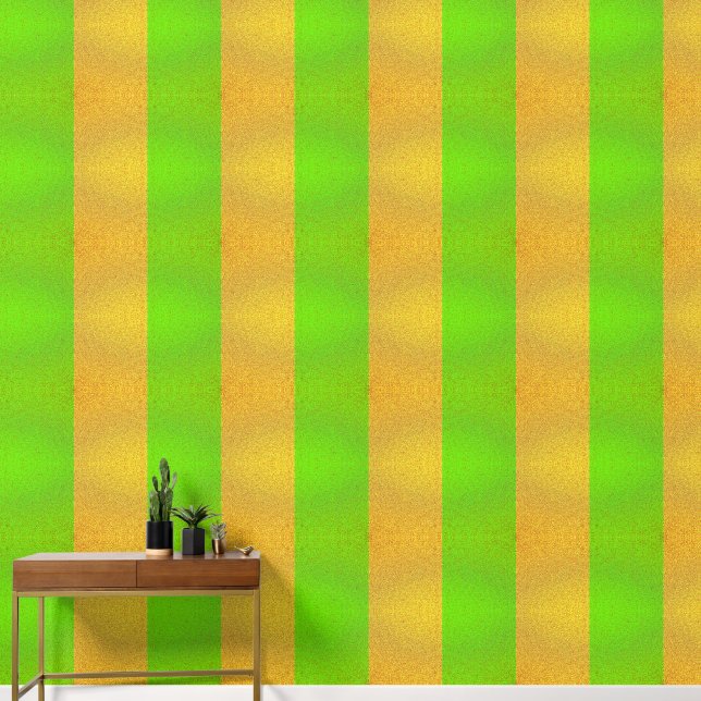 Papel Pintado Oro juguetón y verde texturado (Pasillo)