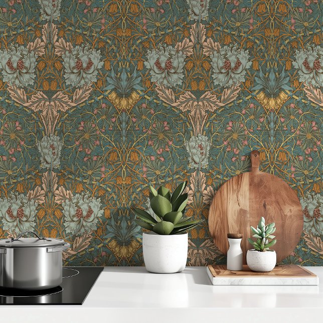 Papel Pintado Oro Turquesa verde azulado William Morris (Subido por el creador)